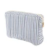 Bon Dep Pouch Big Ticking Stripe Blue Clearance