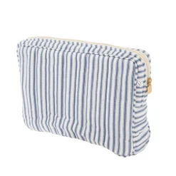 Bon Dep Pouch Big Ticking Stripe Blue Clearance