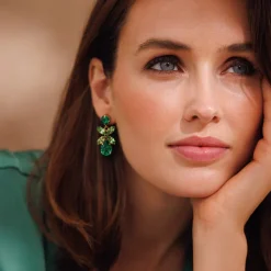 Caroline Svedbom Mini Dione Earrings | Majestic Green Combo Online