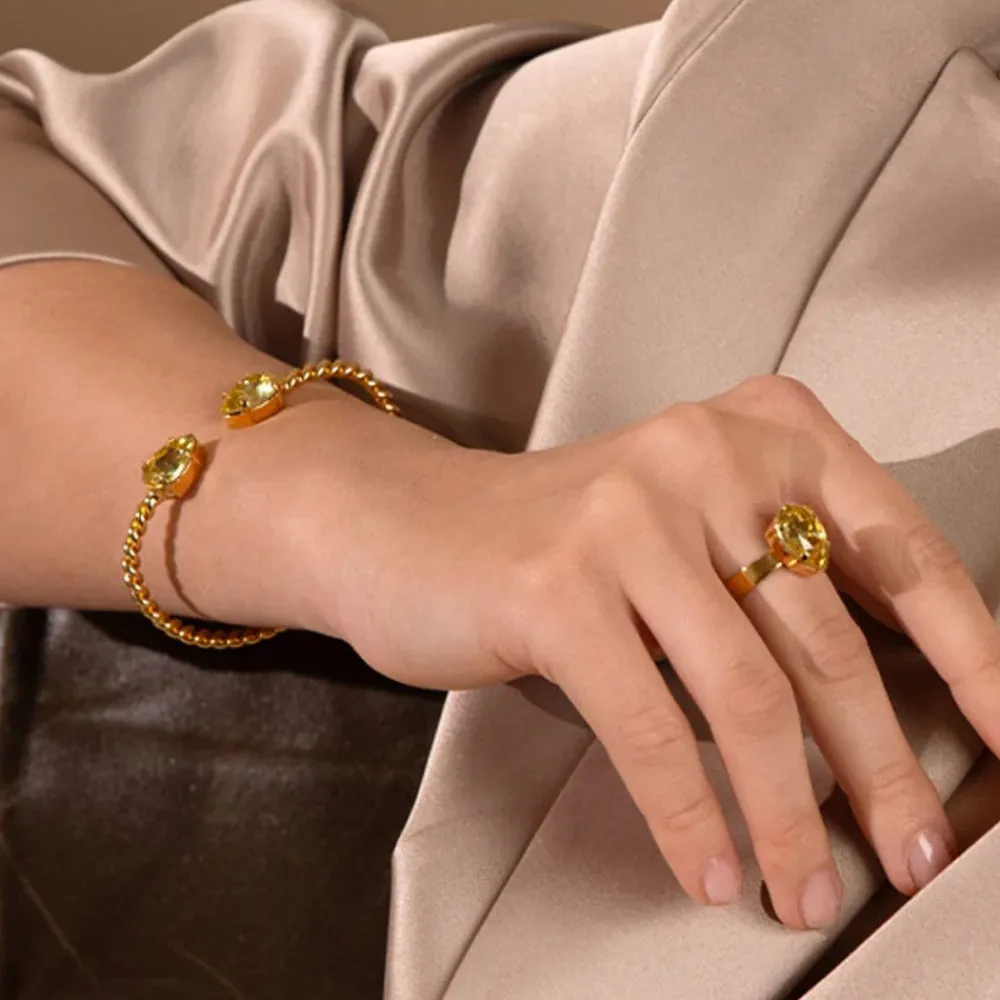Caroline Svedbom Mini Drop Bracelet Gold Dark Jonquil Hot