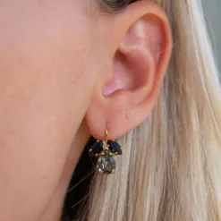 Caroline Svedbom Petite Timo Earrings Gold Black Diamond Jet Hot