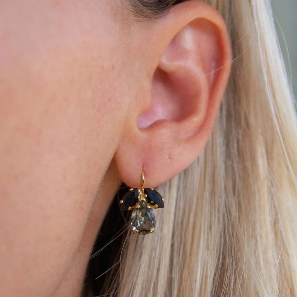 Caroline Svedbom Petite Timo Earrings Gold Black Diamond Jet Hot