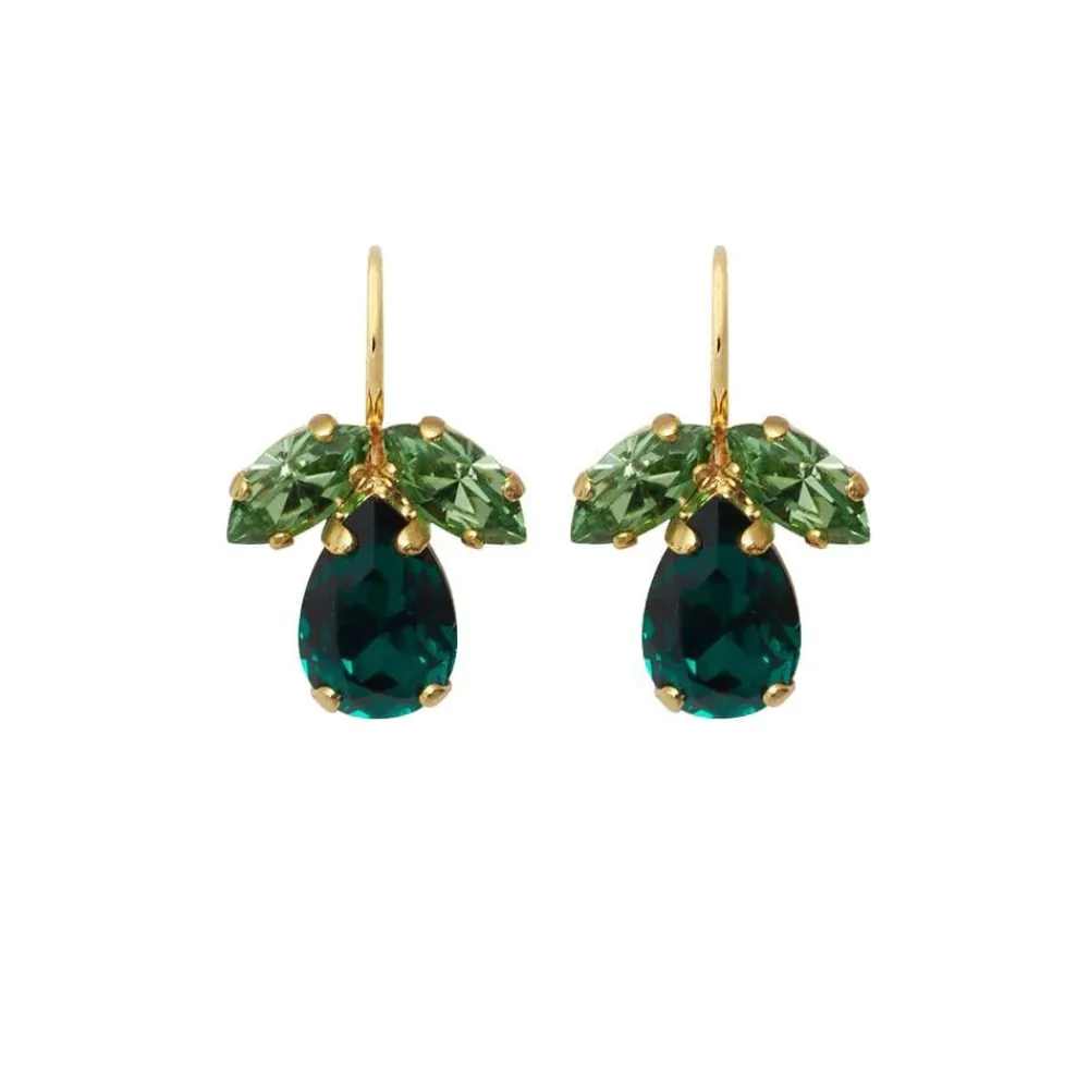 Caroline Svedbom Petite Timo Earrings Gold Green Combo New