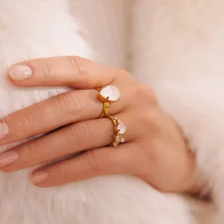 Caroline Svedbom Stardust Ring Gold Electric White Combo Best