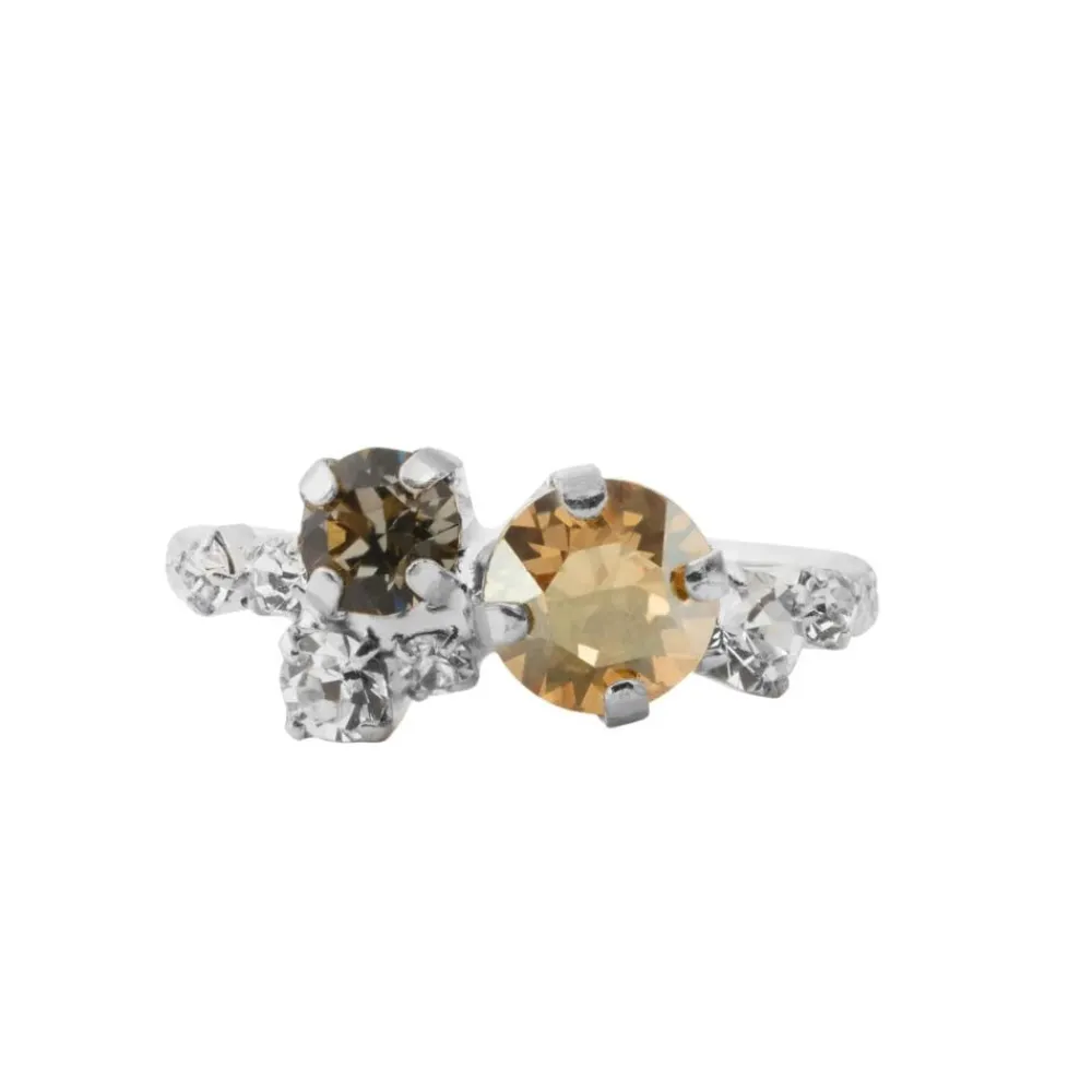 Caroline Svedbom Stardust Ring Rhodium Black Golden Combo Online