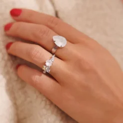 Caroline Svedbom Stardust Ring Rhodium Electric White Combo Sale