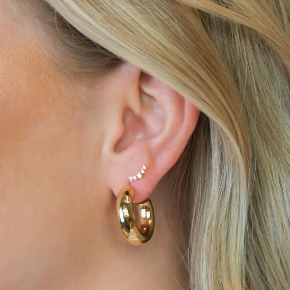 Emilia by Bon Dep Emilia Large Chunky Hoops Hot