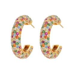 Emilia by Bon Dep Emilia Large Chunky Hoops Multi Discount
