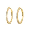 Emilia by Bon Dep Emilia Large Slim Hoops White Sale