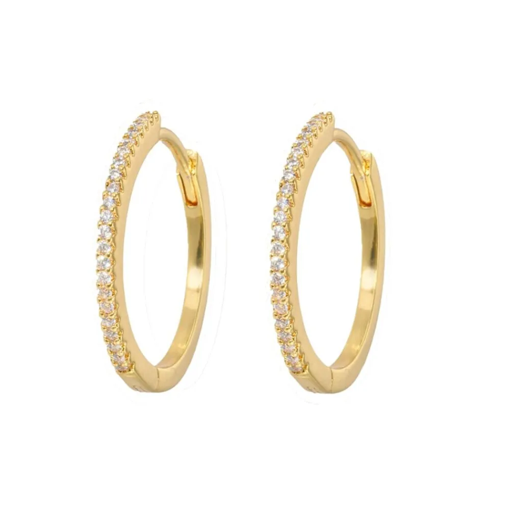 Emilia by Bon Dep Emilia Large Slim Hoops White Sale