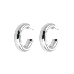 Emilia by Bon Dep Emilia Medium Chunky Hoops Silver Clearance
