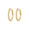 Emilia by Bon Dep Emilia Medium Slim Hoops White Best