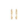 Emilia by Bon Dep Emilia Medium Wavy Hoops White Sale