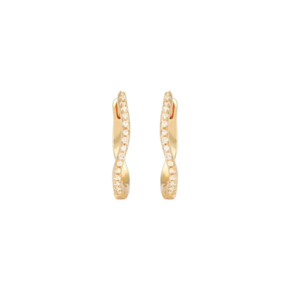 Emilia by Bon Dep Emilia Medium Wavy Hoops White Sale