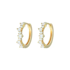 Emilia by Bon Dep Emilia Mixed Hoops White Discount