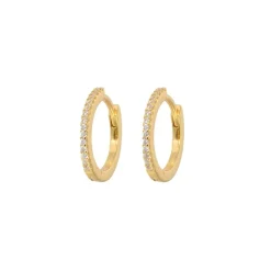 Emilia by Bon Dep Emilia Small Slim Hoops White Outlet
