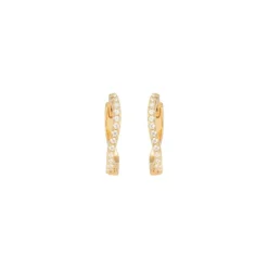 Emilia by Bon Dep Emilia Small Wavy Hoops White Outlet