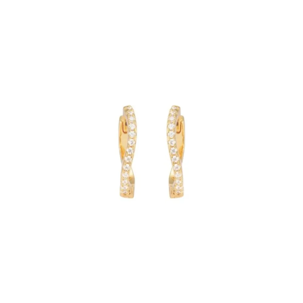 Emilia by Bon Dep Emilia Small Wavy Hoops White Outlet